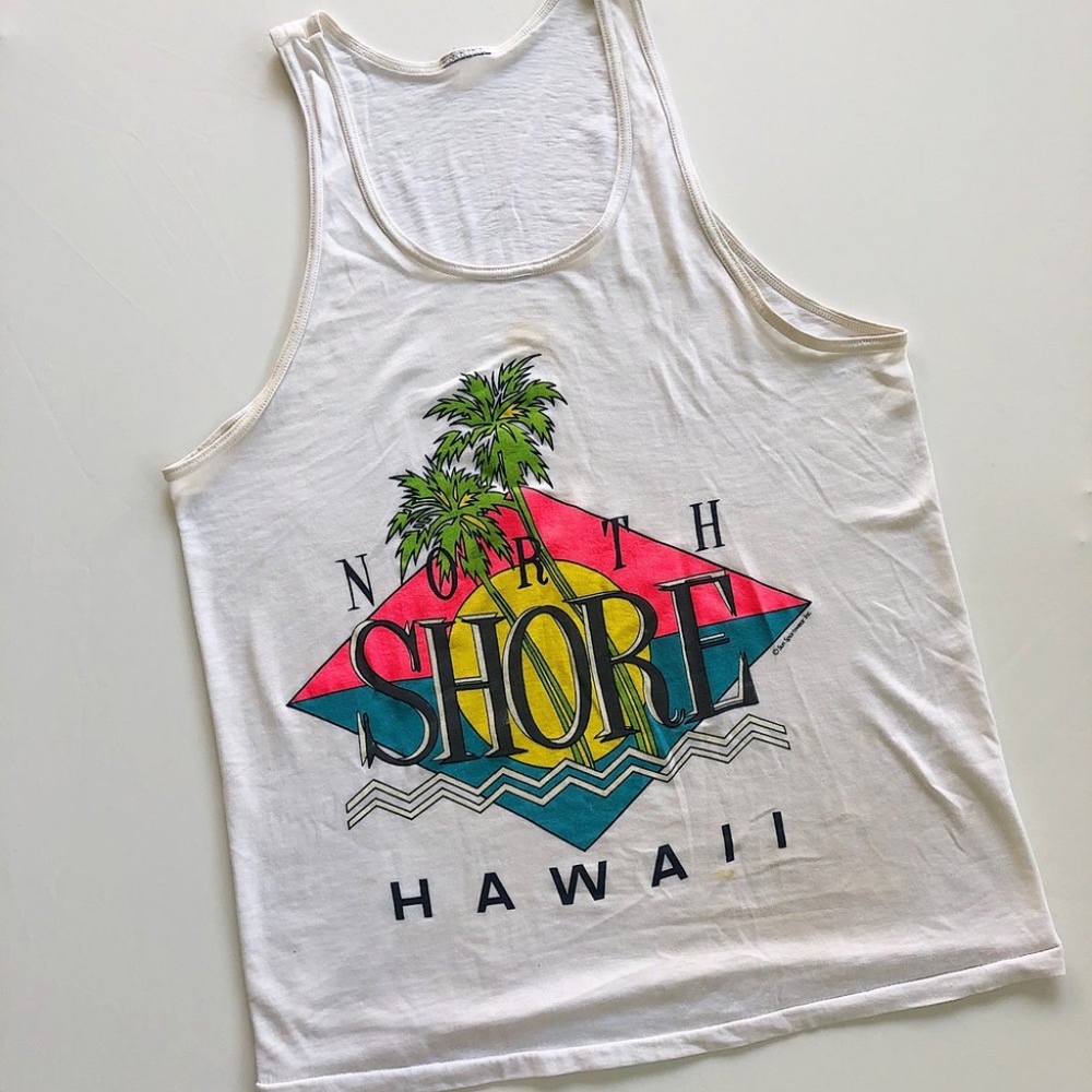 VINTAGE North Shore Hawaii Graphic Tank Top